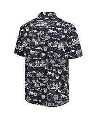 Reyn Spooner Men's Black Las Vegas Raiders Throwback Kekai Print Button-Up Shirt
