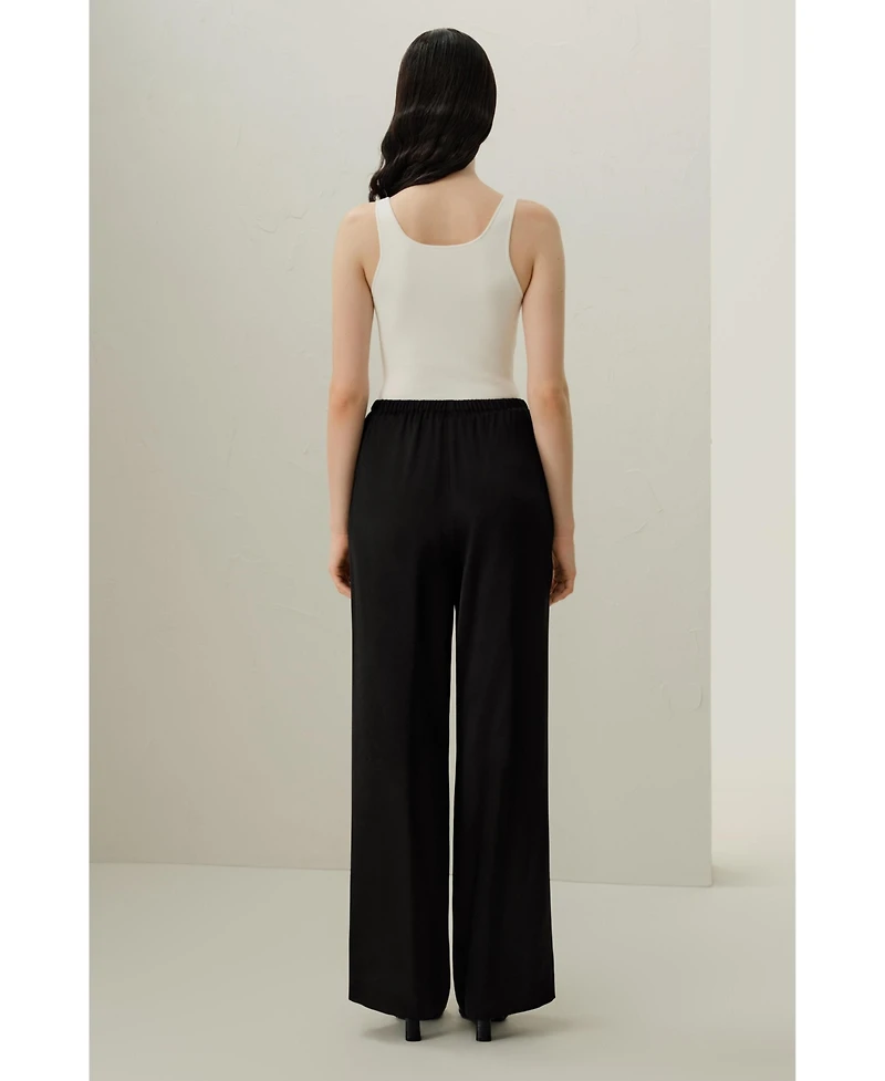 Lilysilk Women's Double-Faced Silk Charmeuse Pant