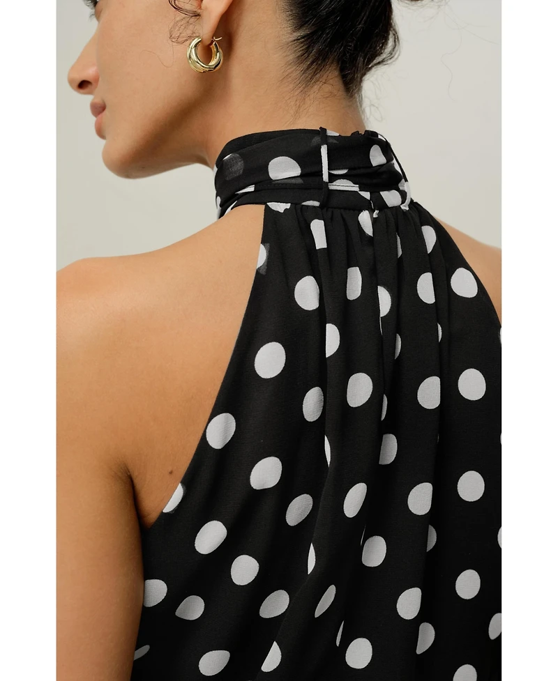 Lilysilk Women's Convertible Silk Georgette Polka Dot Top