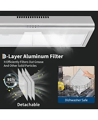 Xo 30 Inch 750 Cfm Stainless Steel Under Cabinet Range Hood, Ducted/ Ductless Kitchen Vent Hood