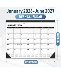 Gnuadz Desk Calendar 18 Month Pvc Cover Round Holes Notes 2026
