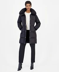 Michael Kors Women's Sherpa-Lined Puffer Coat with Detachable Faux Fur Collar, Created for Macy's