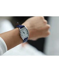 Peugeot Women 26 x 32mm Cushion Shape Watch with Blue Leather Band