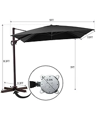 Pellebant Outdoor Patio 9X11FT Aluminum Cantilever Umbrella