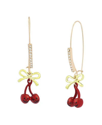 Betsey Johnson Faux Stone Spooky Summer Cherry Dangle Earrings
