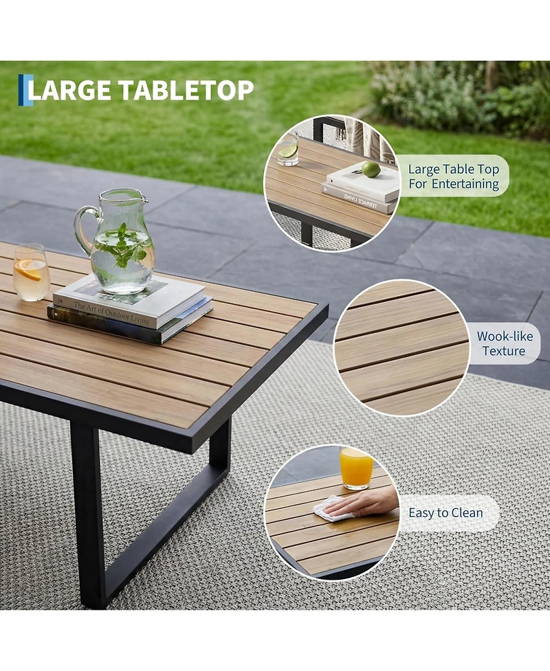 gaomon 4-Piece Outdoor Patio Furniture Set, Conversation Sofa Set with Table
