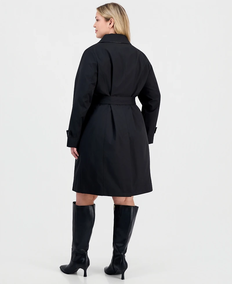 Michael Kors Plus Single-Breasted Trench Coat, Created for Macy's