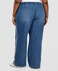 Madden Girl Trendy Plus Side-Striped Breakaway Jeans