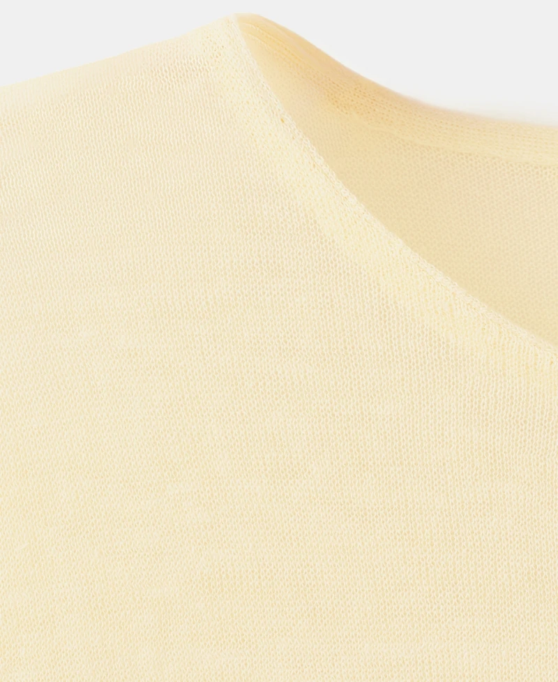 Mango Women's Pastel Linen Blend Short-Sleeve T-Shirt