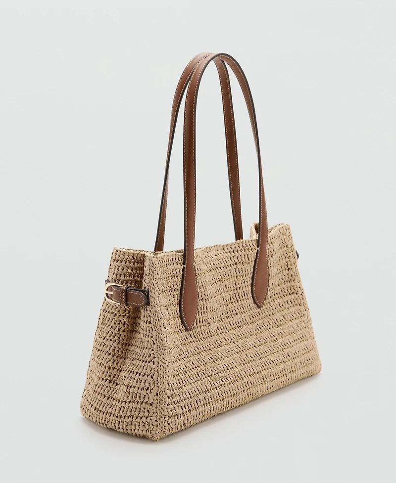 Mango Women's Natural-Fiber City Bag