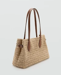 Mango Women's Natural-Fiber City Bag