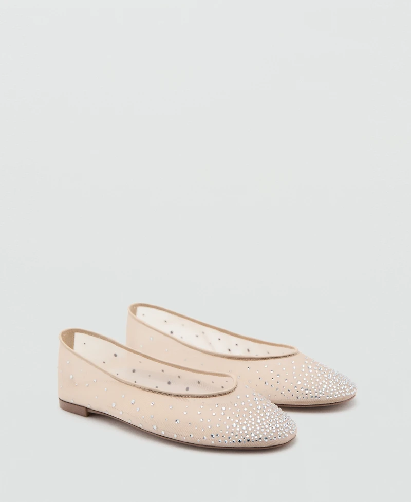 Mango Women's Rhinestone Ballet Flats