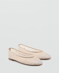 Mango Women's Rhinestone Ballet Flats