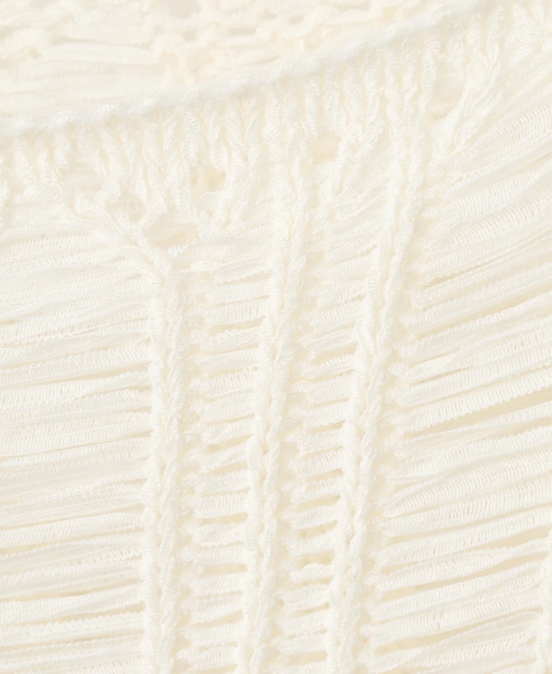 Mango Women's Frayed Open-Knit Sweater