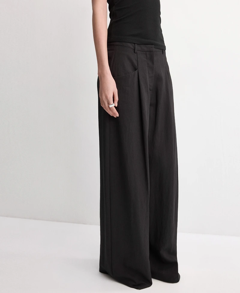 Mango Women's Straight-Fit Lyocell Pants