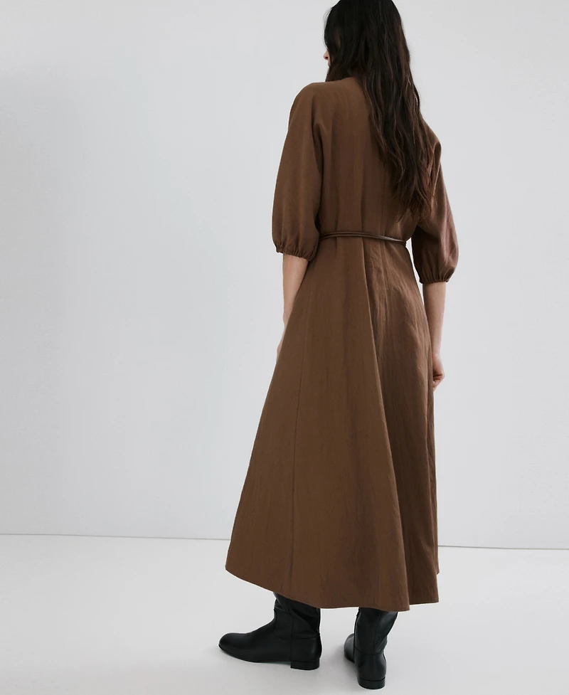 Mango Women's Belt Lyocell Dress
