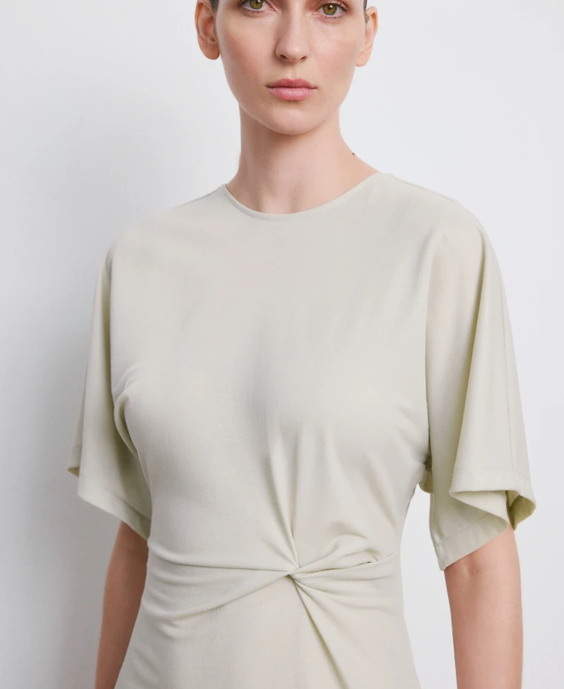 Mango Women's Side Gathered Details Dress