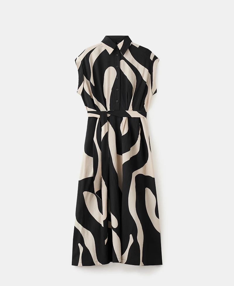Mango Women's Long Printed Shirt Dress