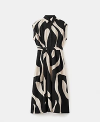 Mango Women's Long Printed Shirt Dress