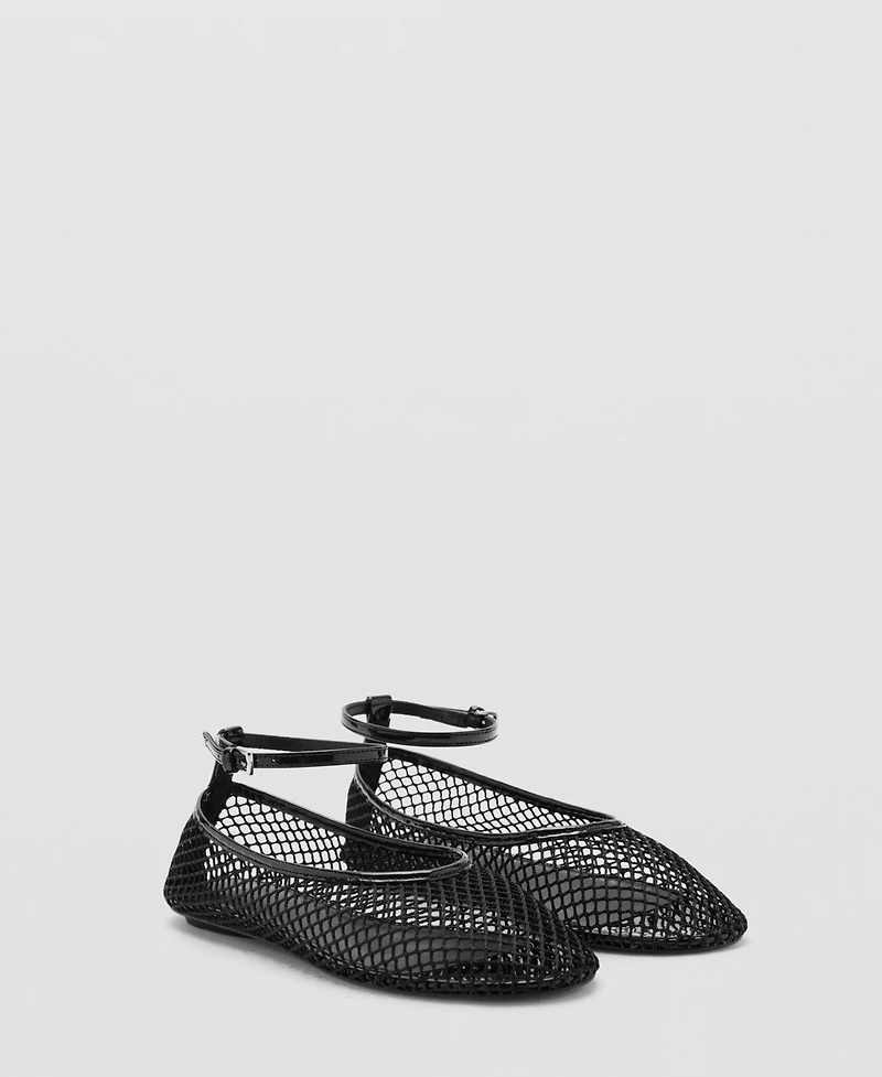 Mango Women's Mesh Bracelet Ballet Flats