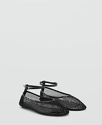 Mango Women's Mesh Bracelet Ballet Flats