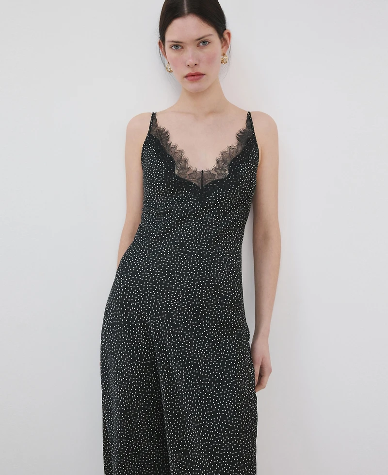 Mango Women's Polka Dot Lace Dress