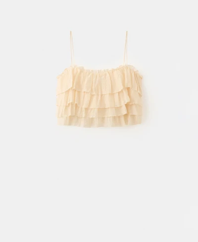 Mango Women's Ruffled Lyocell Top