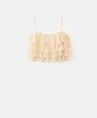 Mango Women's Ruffled Lyocell Top