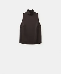 Mango Women's High Collar Satin Blouse