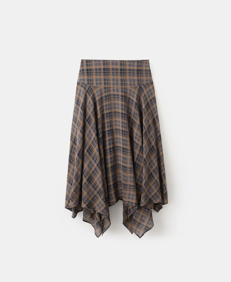 Mango Women's Checked Asymmetric Skirt