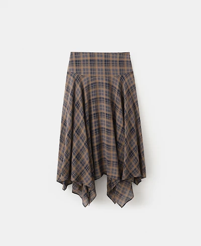 Mango Women's Checked Asymmetric Skirt