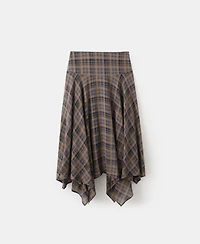 Mango Women's Checked Asymmetric Skirt