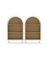 Streamdale Furniture Set of 2 Arched 3-Tier Wooden Bookshelves