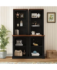 Streamdale Furniture Two-Piece Elegant Freestanding Tall Cabinet with Curved Shelving