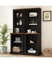 Streamdale Furniture Two-Piece Elegant Freestanding Tall Cabinet with Curved Shelving