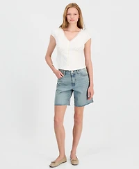 And Now This Women's Studded Raw-Hem Jean Shorts, Macy's Exclusive