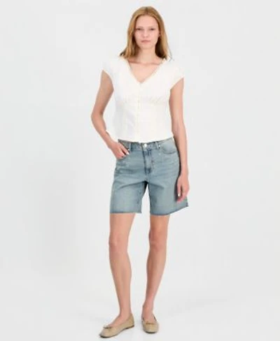 Now This Womens Studded Raw Hem Jean Shorts Macys Exclusive