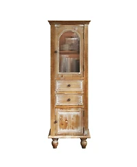 Streamdale Furniture Farmhouse Tall Narrow Storage Cabinet with 2 Drawers and 2 Doors
