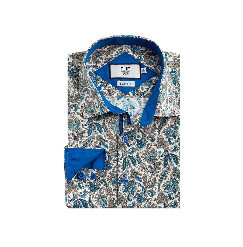Elie Balleh Men's Slim Fit Paisley Sport Button-Down Shirt