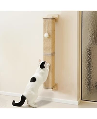 Aronkl Sisal Cat Scratcher with Ball Scratch Pad for Indoor Cats Easy Install Protect Furniture