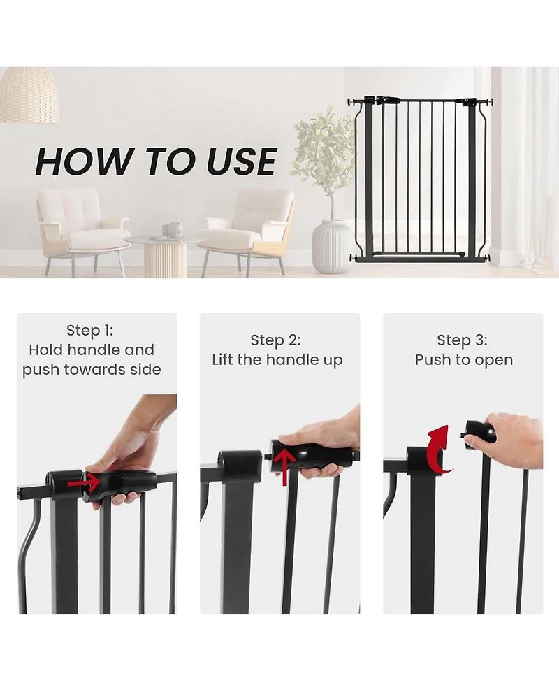 BalanceFrom Fitness Walk Thru Safety Gate, Fits 29.1-33.8" Openings, 36inches Tall, Graphite