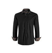 Elie Balleh Men's Slim Fit Jacquard Dot Button-Down Shirt