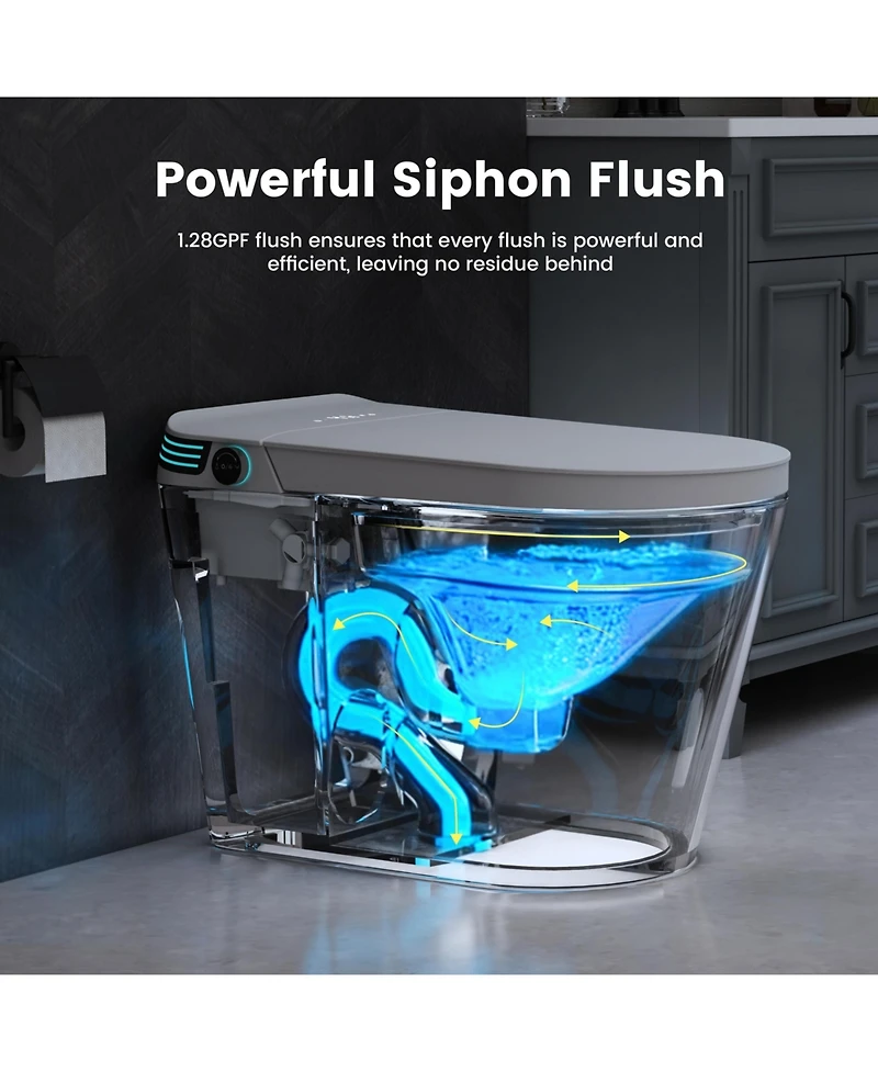 Casainc Tankless Smart Bathroom Fixture with Powerful Flush and Multi-Function Cleaning Modes