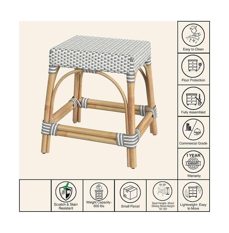Butler Specialty Robias Rattan Rectangular 18" Dining Stool