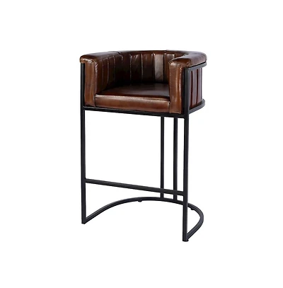 Butler Specialty Rockford 29 in. Seat Height Leather Barrel Bar Stool