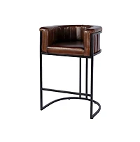 Butler Specialty Rockford 29 in. Seat Height Leather Barrel Bar Stool