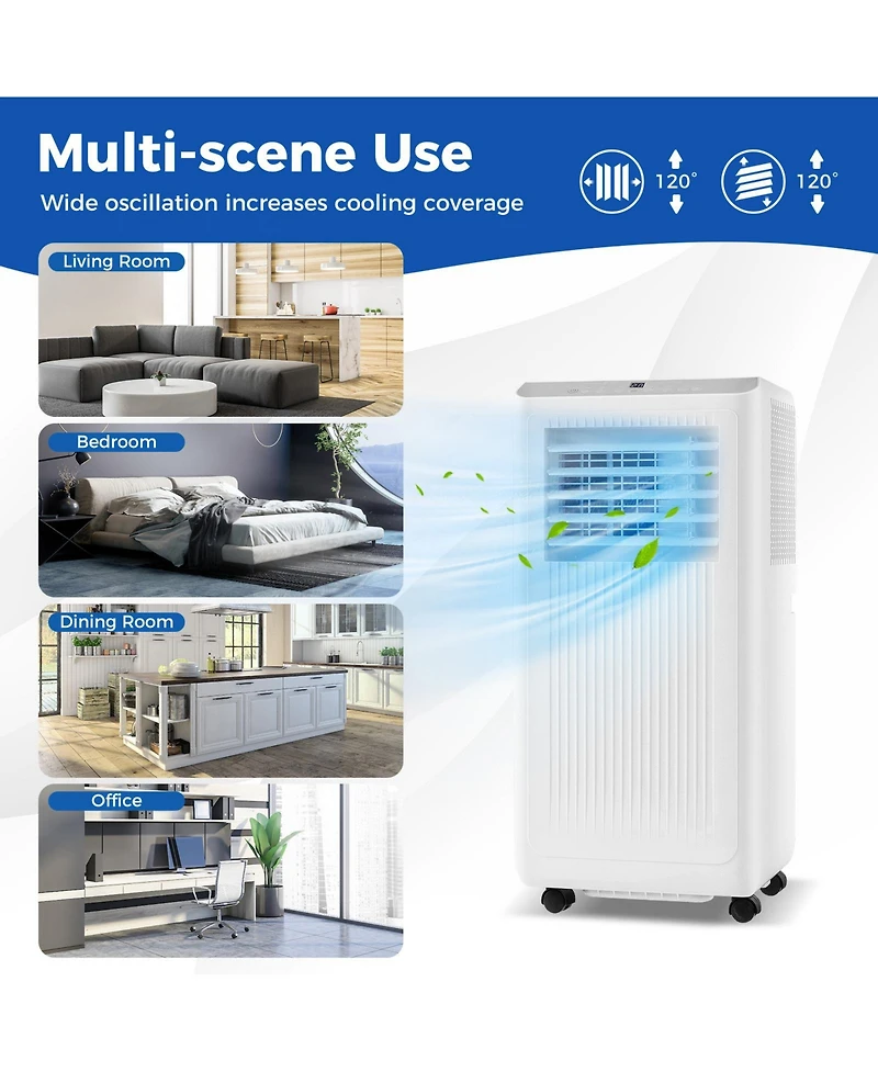 Ecooso 8000 Btu Portable Air Conditioner 3 in 1 Ac Unit Fan and Dehumidifier