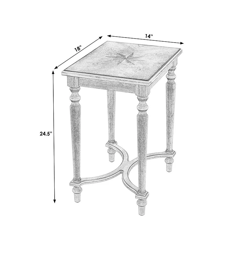 Butler Specialty Tyler Solid Wood Inlay Side Table