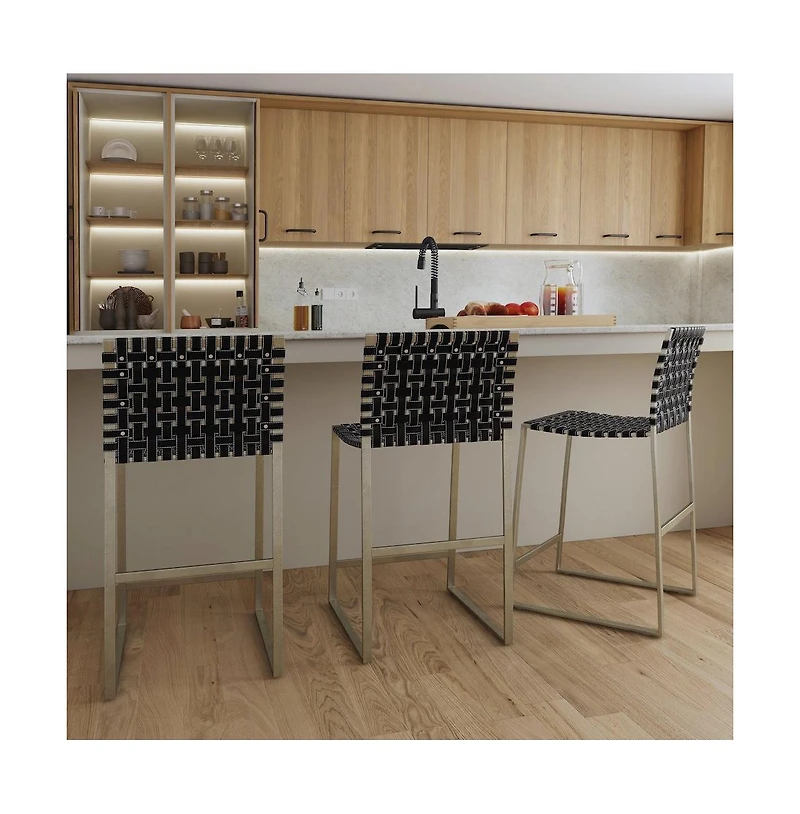 Butler Specialty Urban Woven Leather 25" Counter Stool
