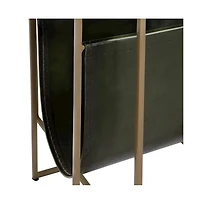 Butler Specialty Stephanik 20.25 in. W Rectangular Marble and Leather Magazine Side Table